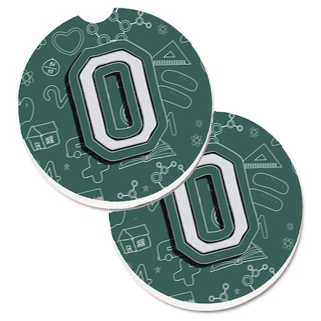 Carolines Treasures Letter O Back to School Initial Set of 2 Cup Holder Car Coaster CJ2010-OCARC
